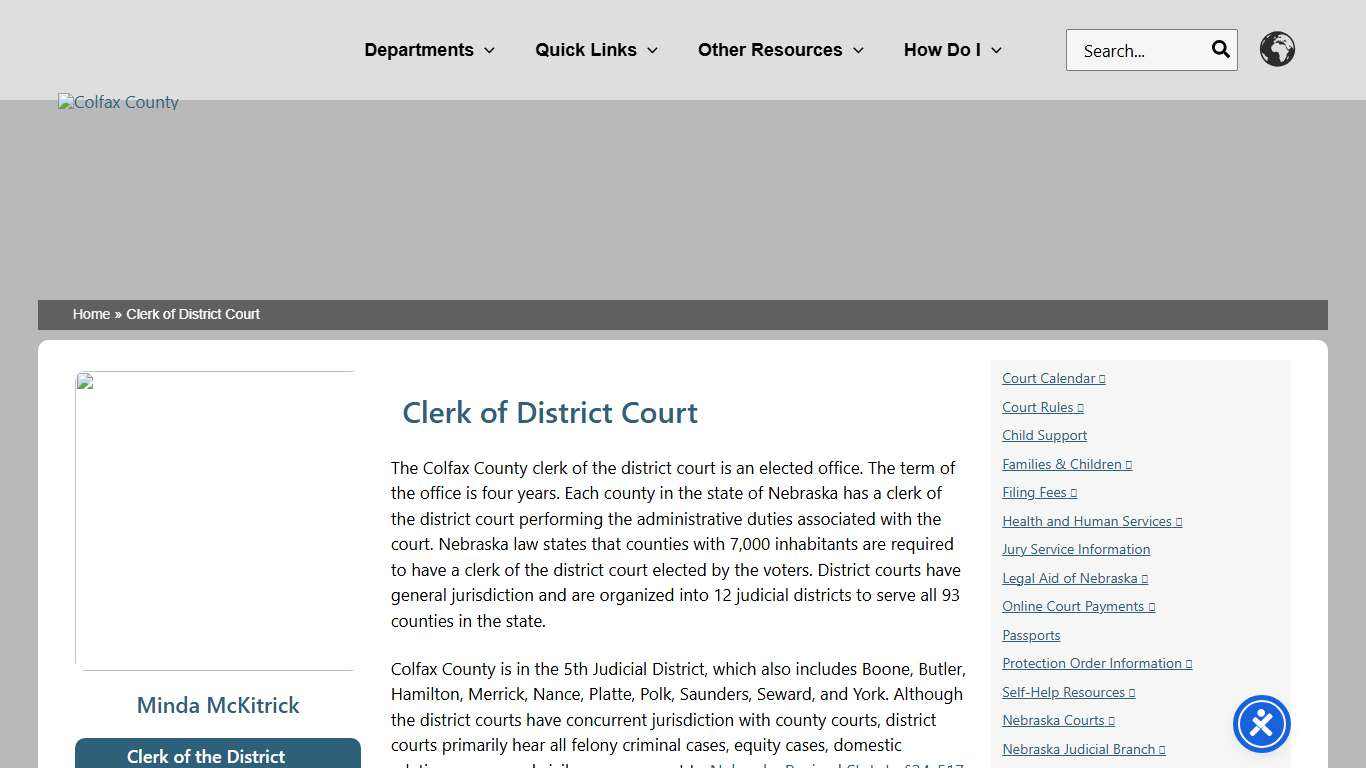Clerk of District Court – Colfax County